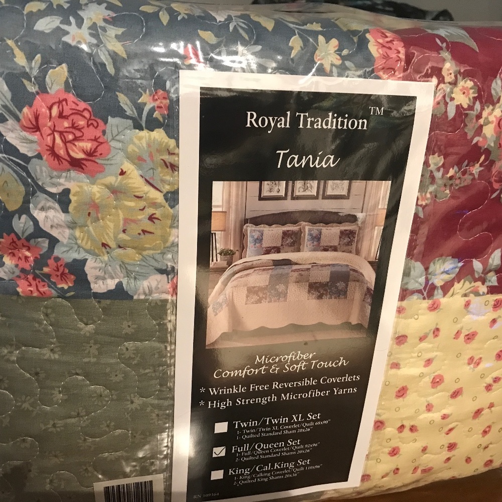 Rose Cottage Grannycore Floral Quilt Reversible  Lightweight QUEEN SIZE FINAL…